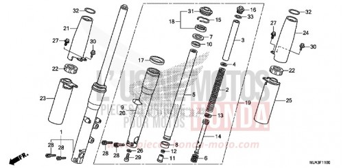 FRONT FORK (VT750C/CA/CS) VT750CSD de 2013